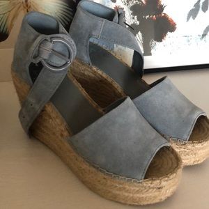 Marc Fischer Blue Suede Wedges